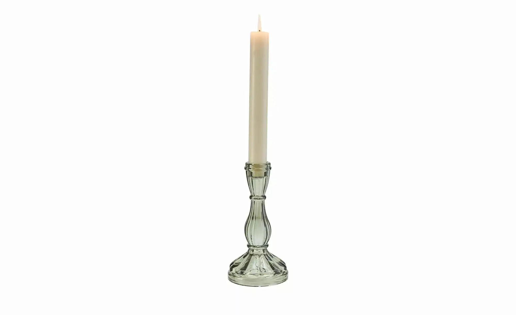 HOME STORY Kerzenhalter   ¦ grün ¦ Glas ¦ Maße (cm): H: 16,5  Ø: 8.3 Access günstig online kaufen