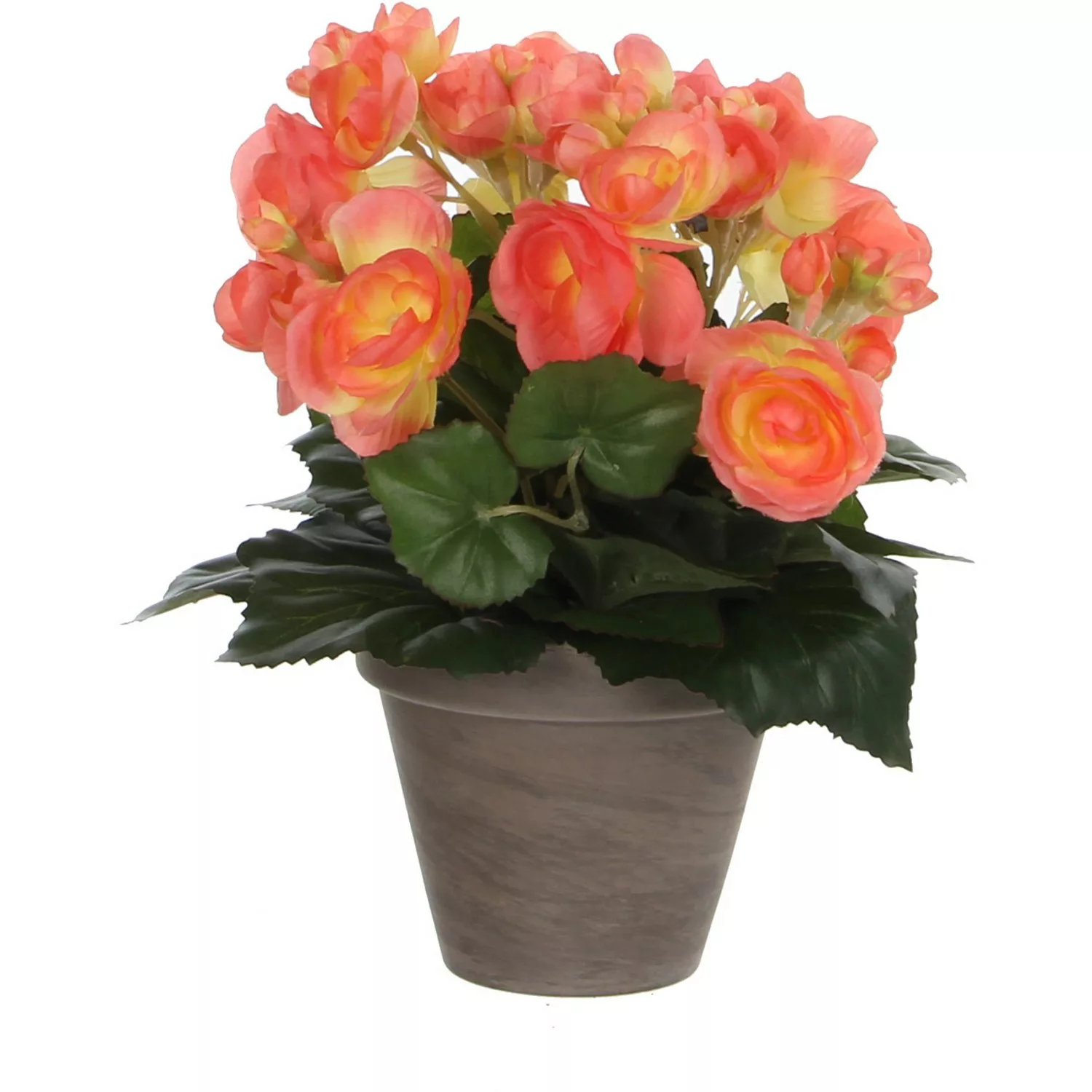 Kunstblume Begonia Lachs Topf-Ø 11,5 cm H 30 cm, Ø: 25 cm günstig online kaufen