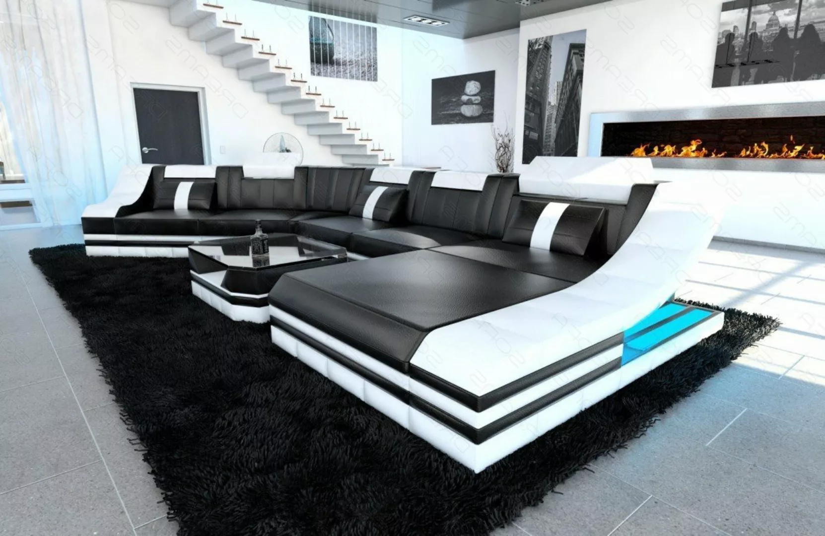 Sofa Dreams Ecksofa Ledersofa Turino Mini CL, Designersofa, Sofa mit LED Li günstig online kaufen