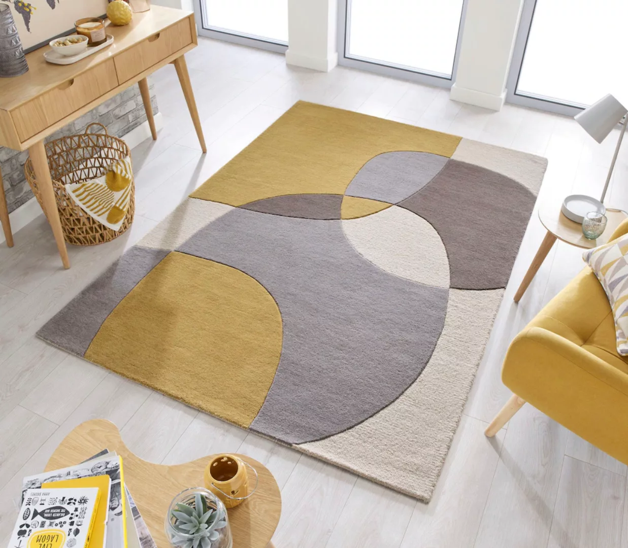 FLAIR RUGS Wollteppich »Glow«, rechteckig, 8 mm Höhe, fußbodenheizungsgeeig günstig online kaufen