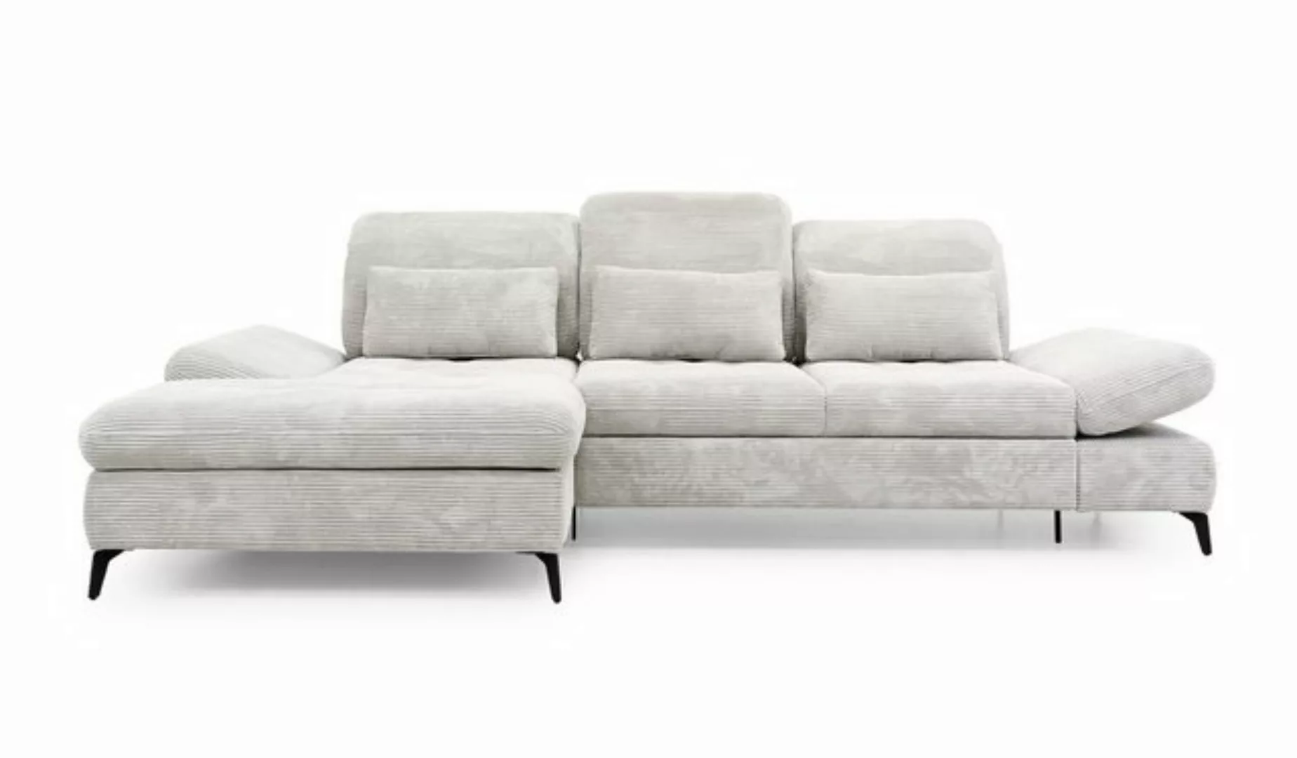 Hygger Möbelhaus Ecksofa Nola L-Form 300 x 170 cm, Sitztiefenverstellung, K günstig online kaufen