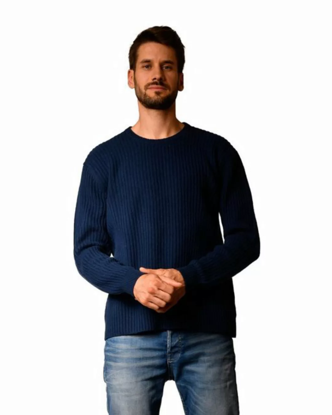 MayTree Strickpullover Herrenpullover aus Wolle, leicht, Zopfmuster, Rundkr günstig online kaufen