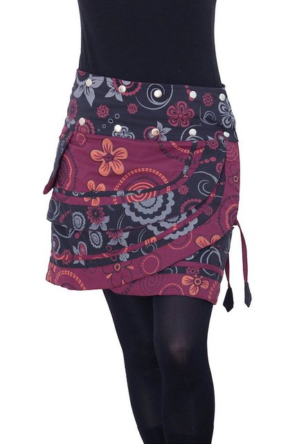 PUREWONDER Wickelrock Damen Rock mit Tasche und Schnürung sk182 Baumwolle E günstig online kaufen