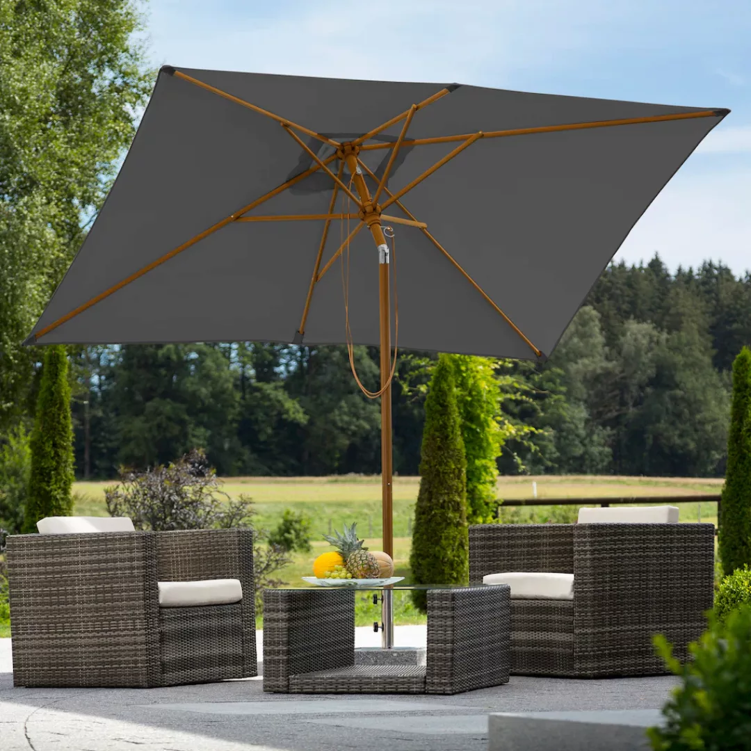 Schneider Marktschirm 300 cmx 200 cm Anthrazit mit Seilzugmechanik günstig online kaufen