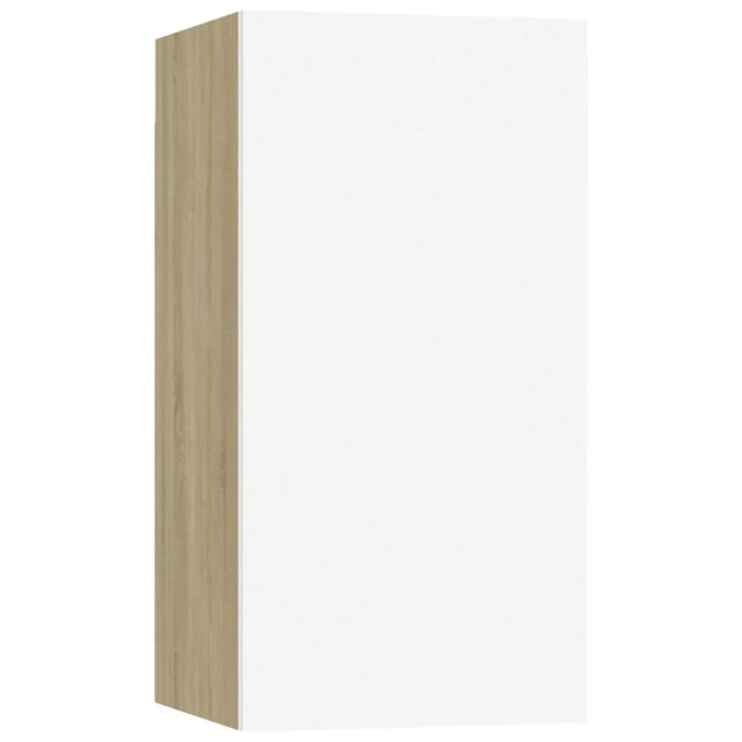 Tv-schrank Weiß Und Sonoma-eiche 30,5x30x60 Cm Spanplatte günstig online kaufen