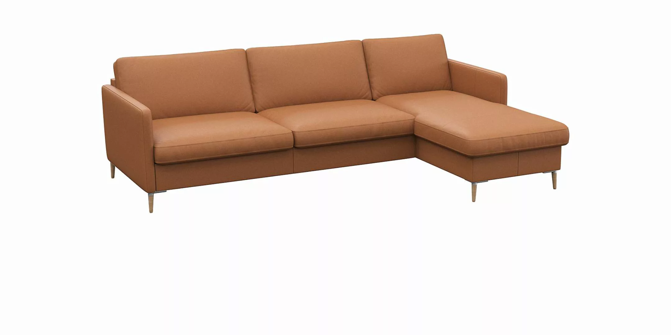 FLEXLUX Ecksofa »Fiore, L-Form«, schmale Armlehnen, Kaltschaum, Füße Alu+ E günstig online kaufen