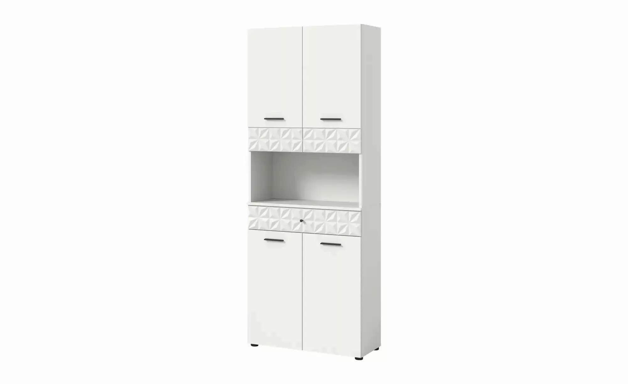 xonox.home Hochschrank mit Rillenoptik Weiß B/H/T: 70x187x34 cm günstig online kaufen