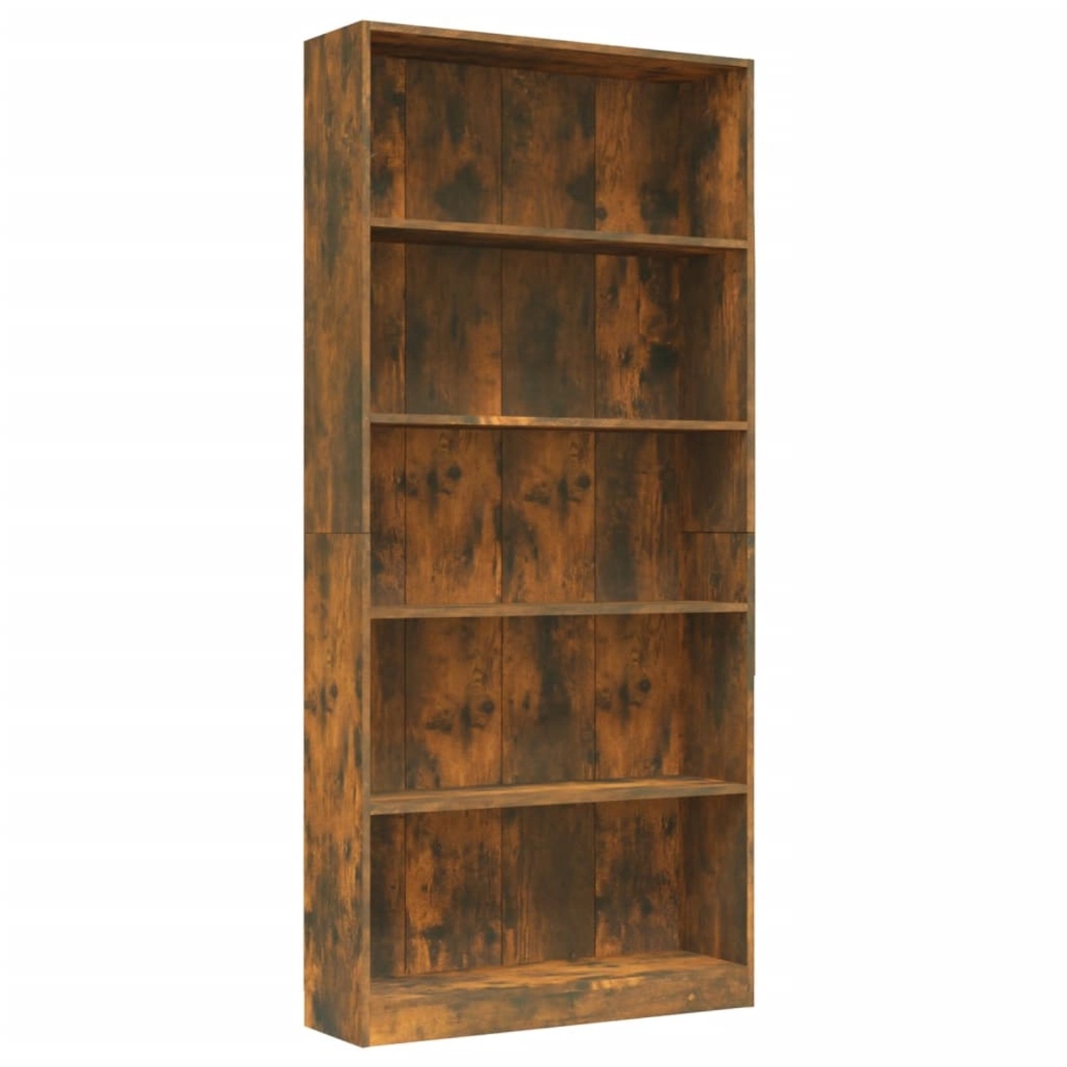 vidaXL Bücherregal 5 Fächer Räuchereiche 80x24x175 cm Holzwerkstoff günstig online kaufen