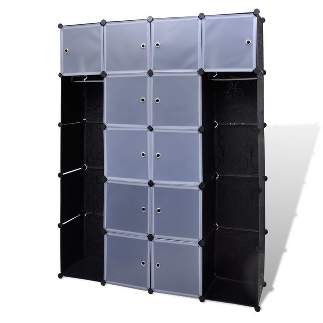 furnicato Kleiderschrank Modularer Schrank mit 14 Fächern schwarz/weiß 37x1 günstig online kaufen