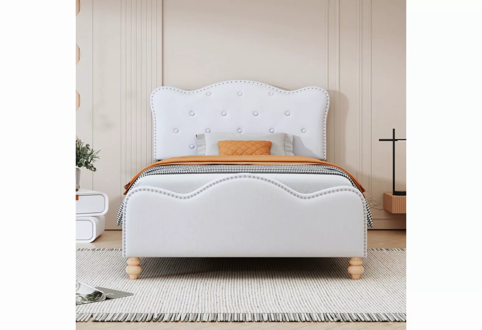 IDEASY Kinderbett 90 x 200 cm gepolstertes Kinderbett mit Bettgestell aus ( günstig online kaufen