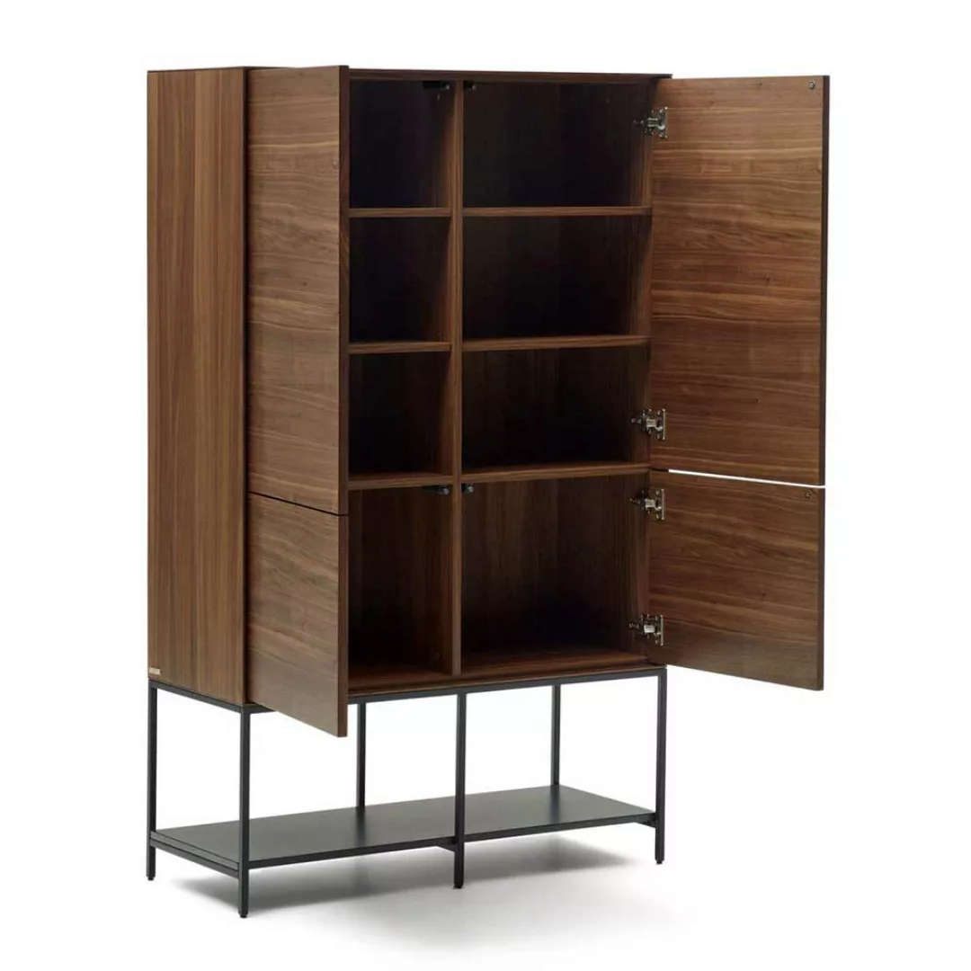 Highboard Nussbaumfarben in modernem Design furniert und lackiert günstig online kaufen