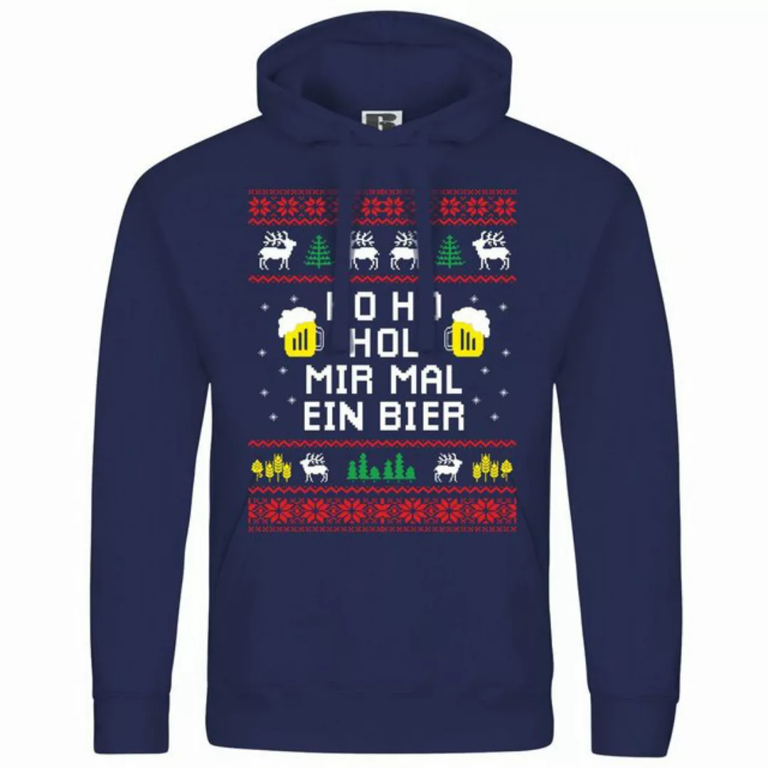 deinshirt Kapuzenpullover Herren Kapuzenpullover HO HO Hol mir mal ein Bier günstig online kaufen