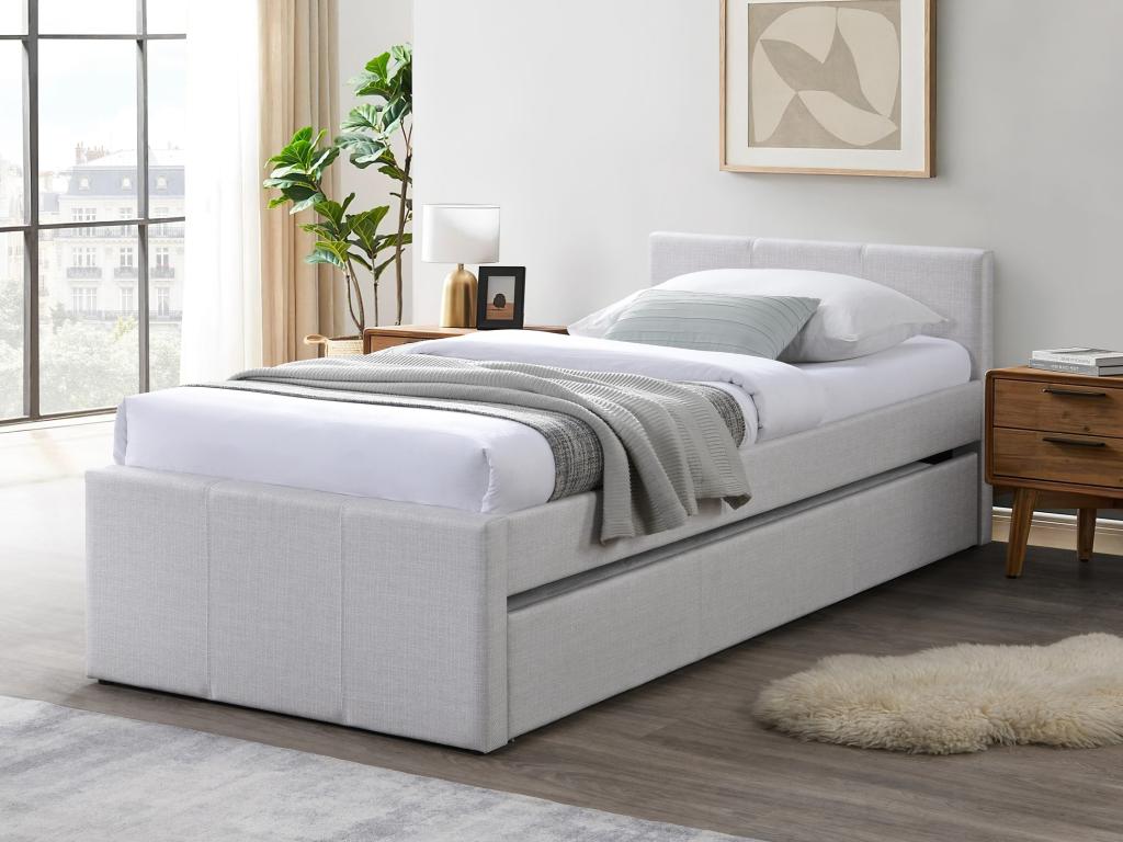 Ausziehbett 90 x 190 cm + Matratze - Stoff - Beige - DORITALO günstig online kaufen