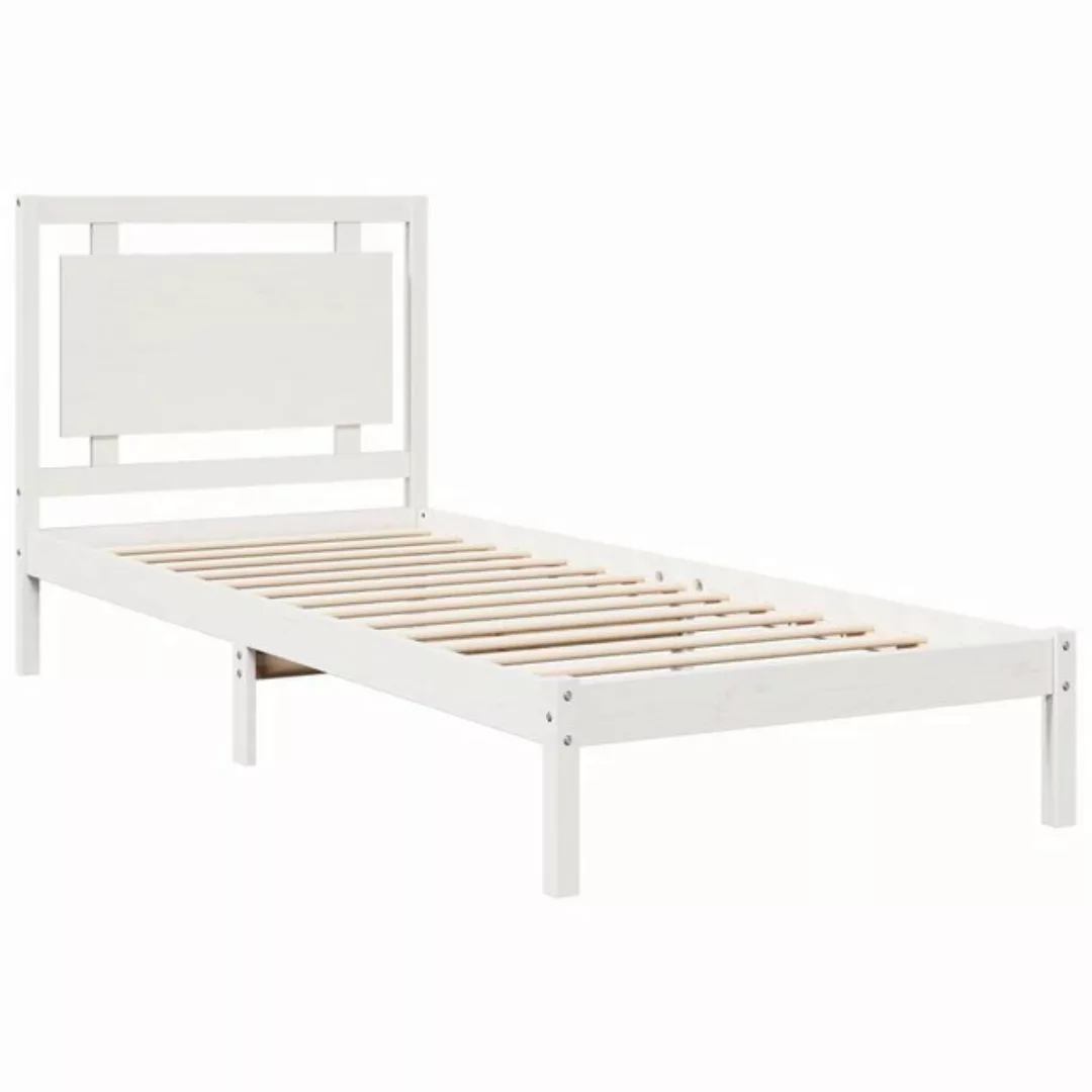 vidaXL Bett Massivholzbett Extra Lang ohne Matratze Weiß 100x210 cm günstig online kaufen