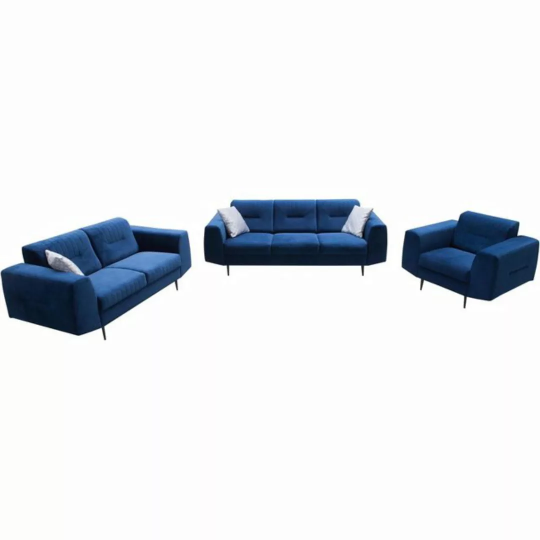 Beautysofa Polstergarnitur VENEZIA, (Sessel + 2-Sitzer Sofa + 3-Sitzer Sofa günstig online kaufen