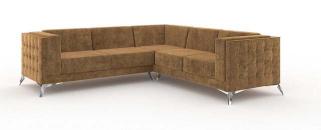 Xlmoebel Ecksofa Neues klassisches Polster-Ecksofa in Braun in L-Form im De günstig online kaufen