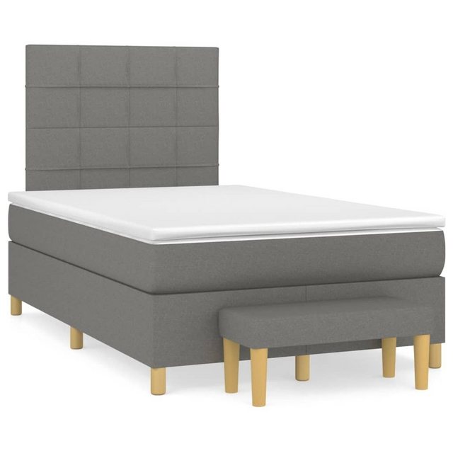 furnicato Bett Boxspringbett mit Matratze Dunkelgrau 120x200 cm Stoff günstig online kaufen