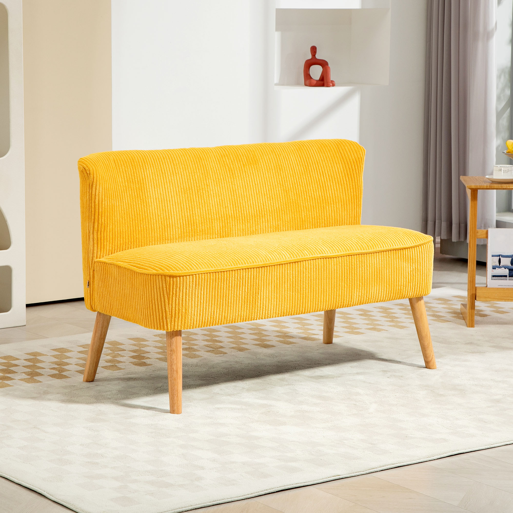 HOMCOM 2-Sitzer Sofa Polstersofa Doppelsofa Zweisitzer Sofa Cordartiges Pol günstig online kaufen