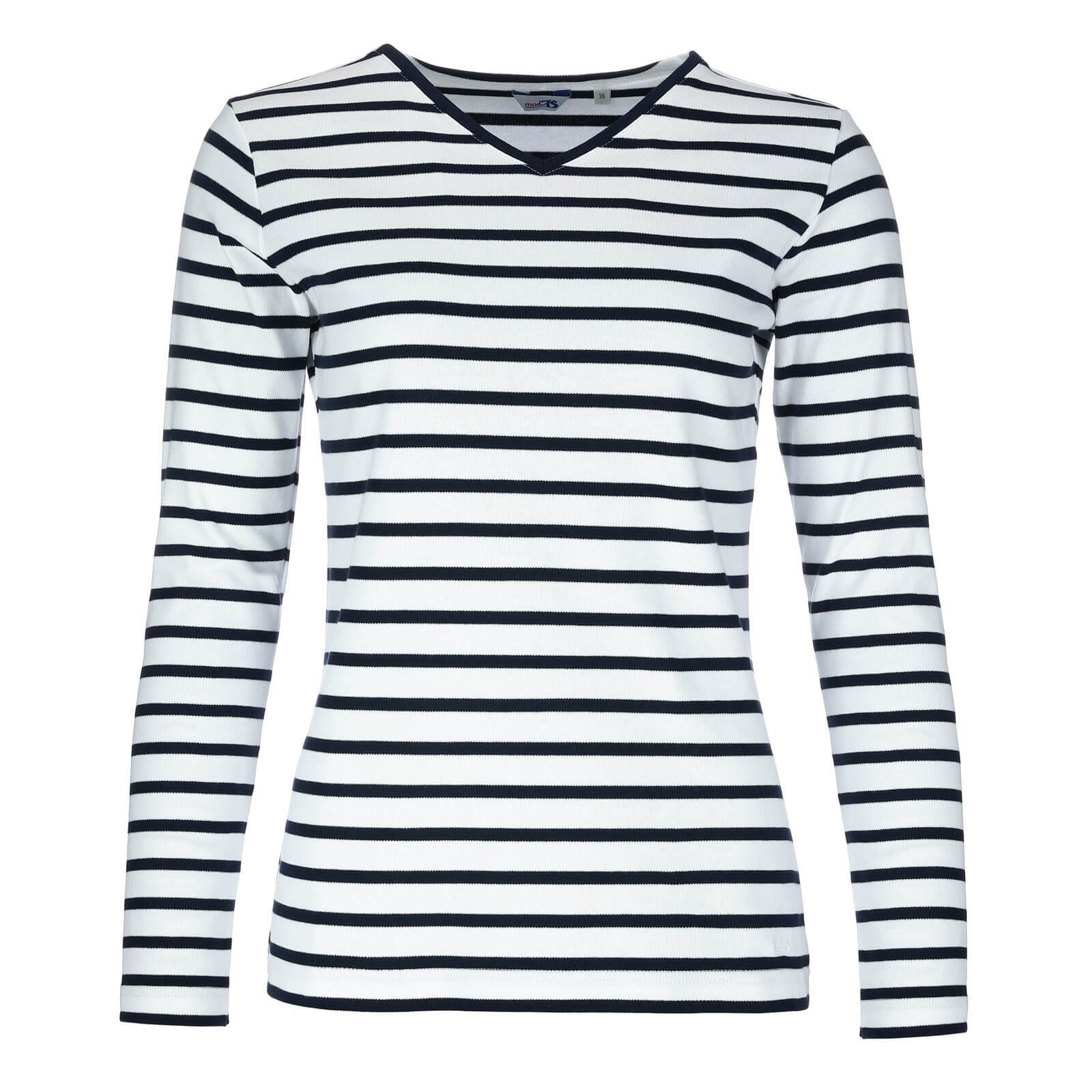 modAS Langarmshirt Damen Shirt mit Streifen günstig online kaufen