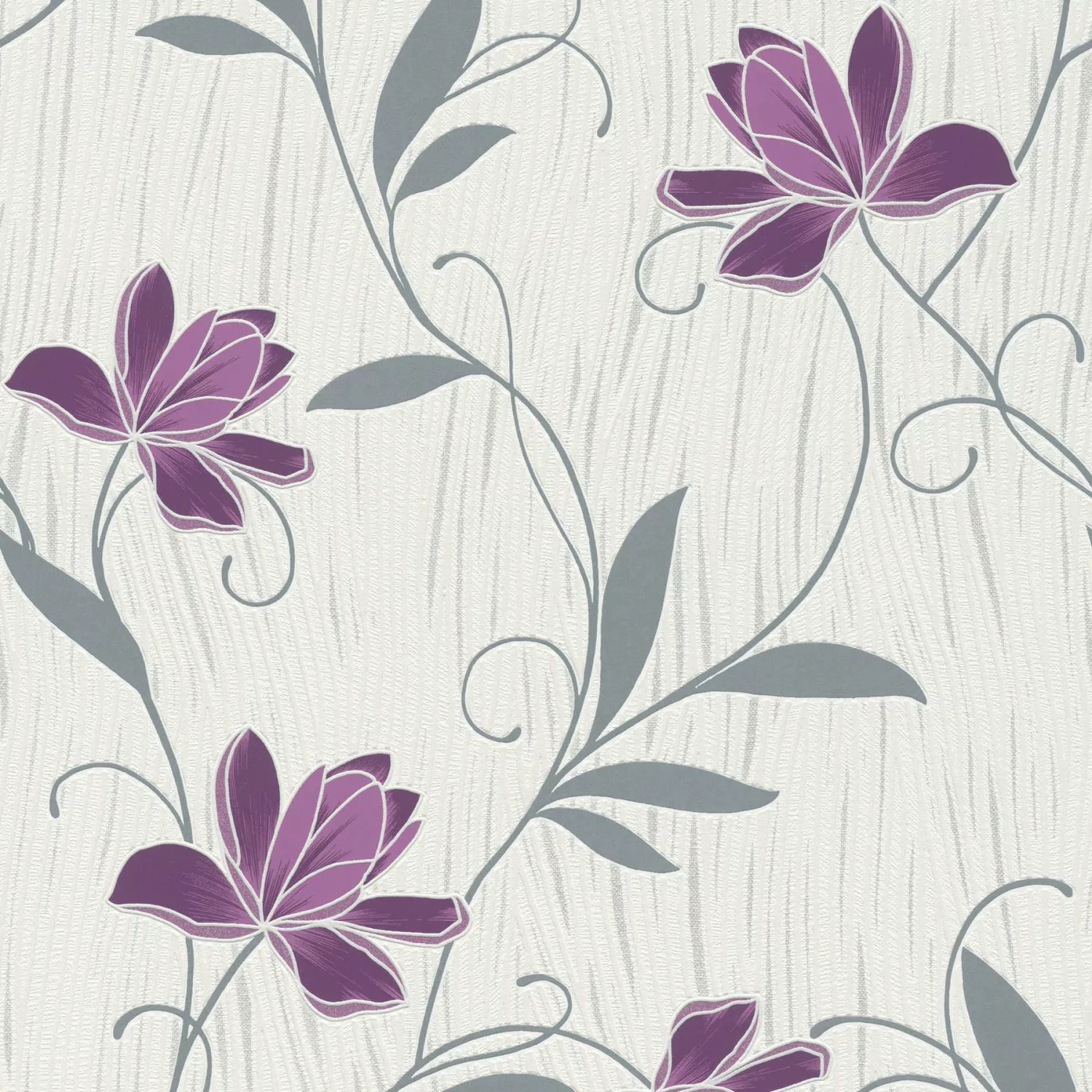 Tadessi Tapete Blumen Florentin M1 No 2155 Papiertapete Lila Grau Floral günstig online kaufen