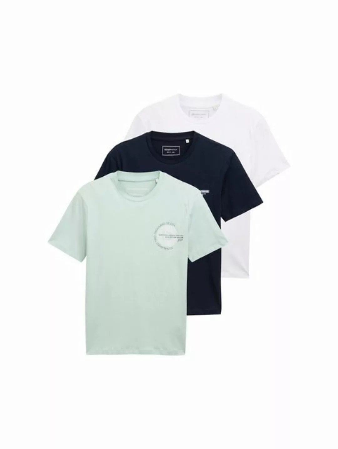 TOM TAILOR Denim T-Shirt (Packung, 3-tlg., 3-er) mit großem Druck günstig online kaufen