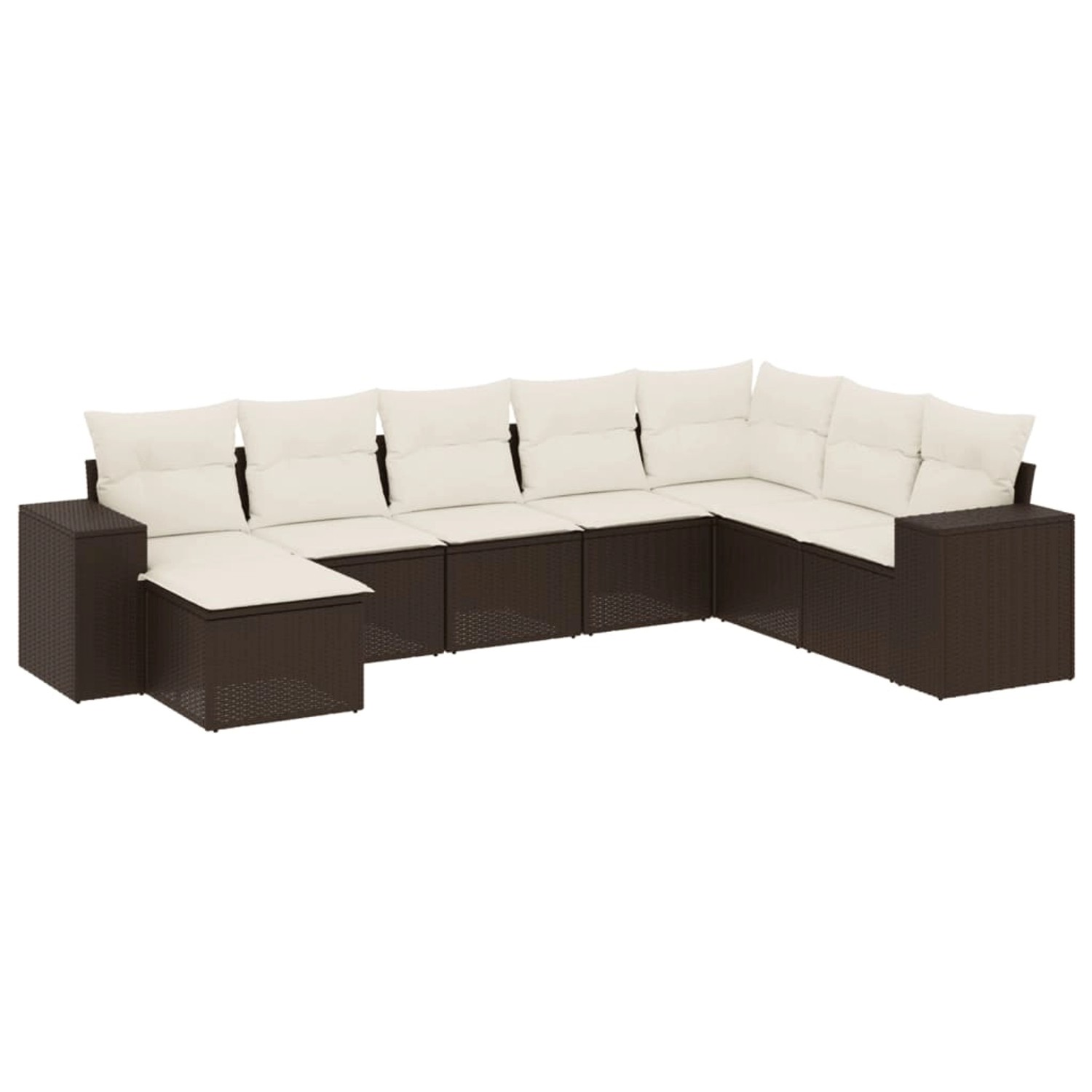 vidaXL 8-Tlg Garten-Sofagarnitur mit Kissen Braun Poly Rattan 3222962 günstig online kaufen
