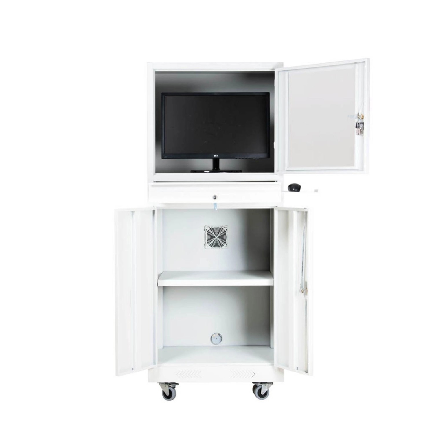 PROREGAL Industrie-PC-Schrank Bear HxBxT 170 x 68 x 60 cm Weiß günstig online kaufen