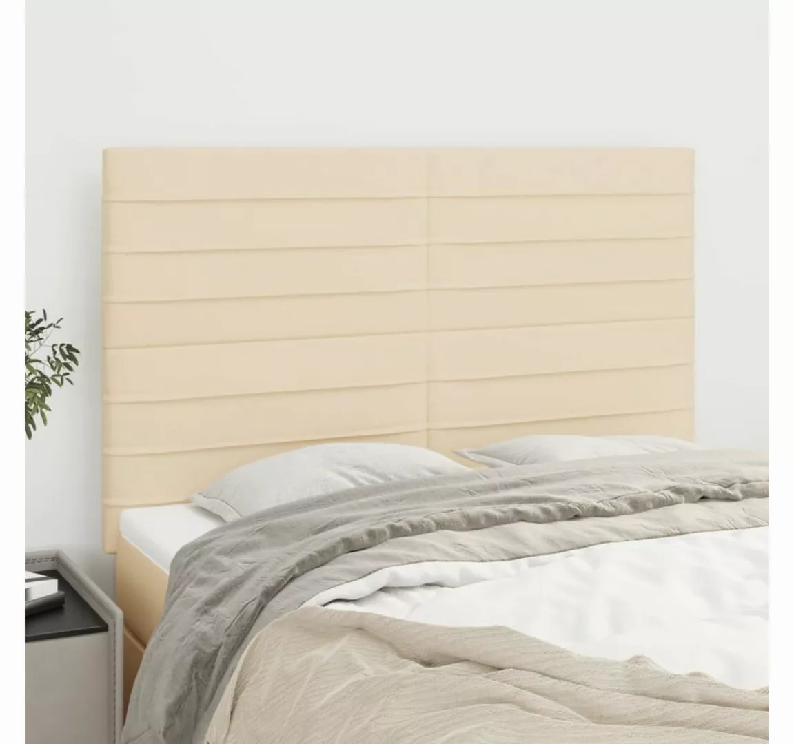 vidaXL Bett, Kopfteile 4 Stk. Creme 72x5x78/88 cm Stoff günstig online kaufen