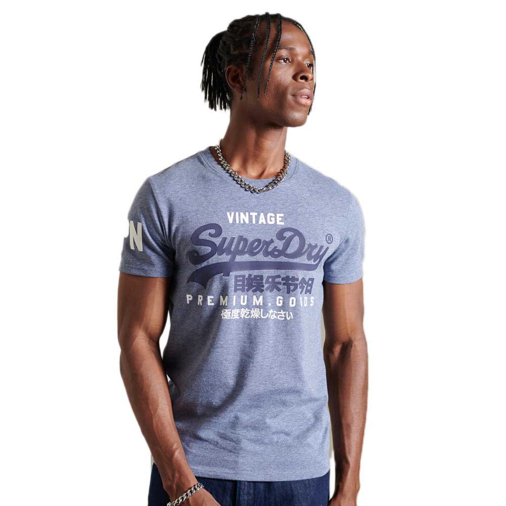 Superdry Core Logo Kurzarm T-shirt M Tois Blue Heather günstig online kaufen