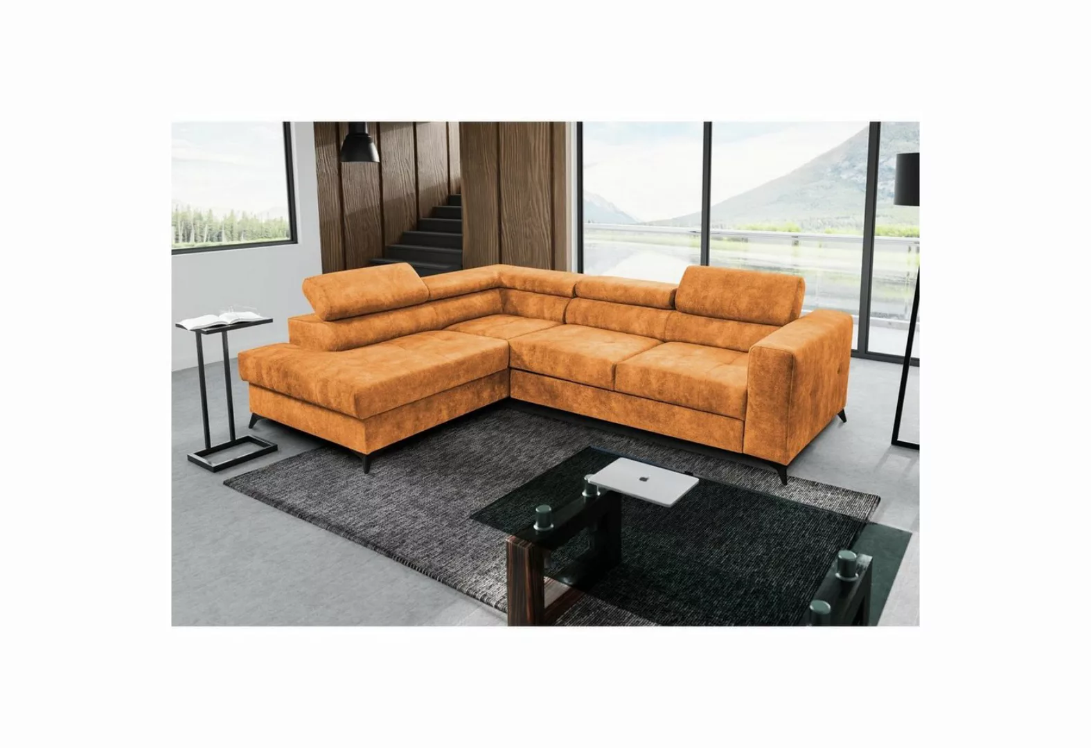 Beautysofa Ecksofa Sorento, mit Schlaffunktion, Bettkasten, verstellbare Ko günstig online kaufen