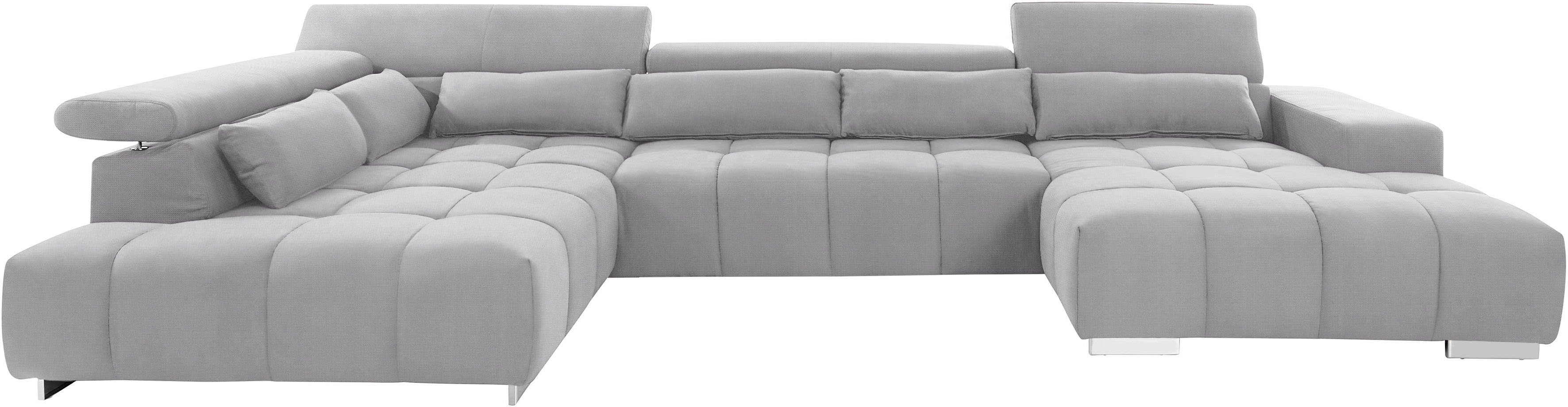 COTTA Wohnlandschaft "Orion U-Form", mit Kopfteilverstellung & 6 Nierenkiss günstig online kaufen