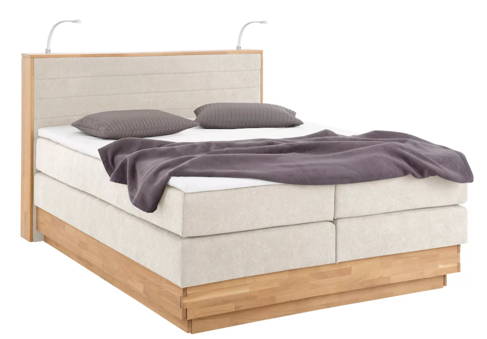 Home affaire Boxspringbett "Cavan", Eiche, inkl. Bettkasten & Topper, versc günstig online kaufen