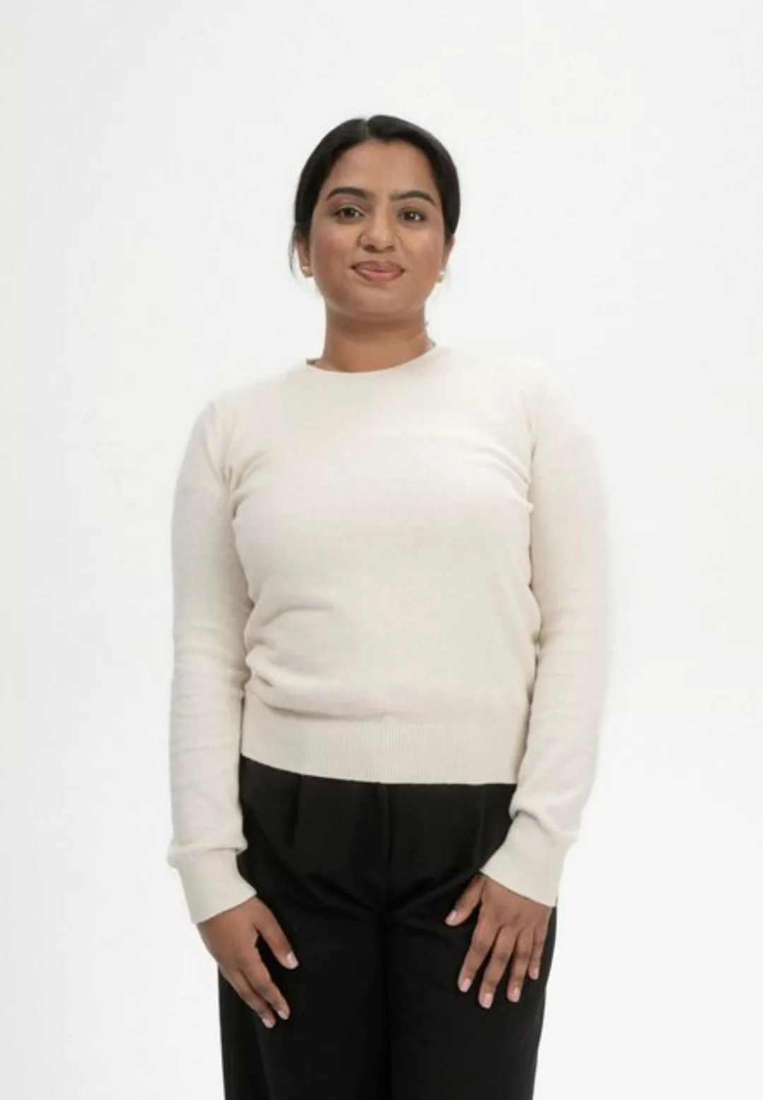 MELA Strickpullover Feinstrick Pullover DHANA Gerippter Kragen günstig online kaufen