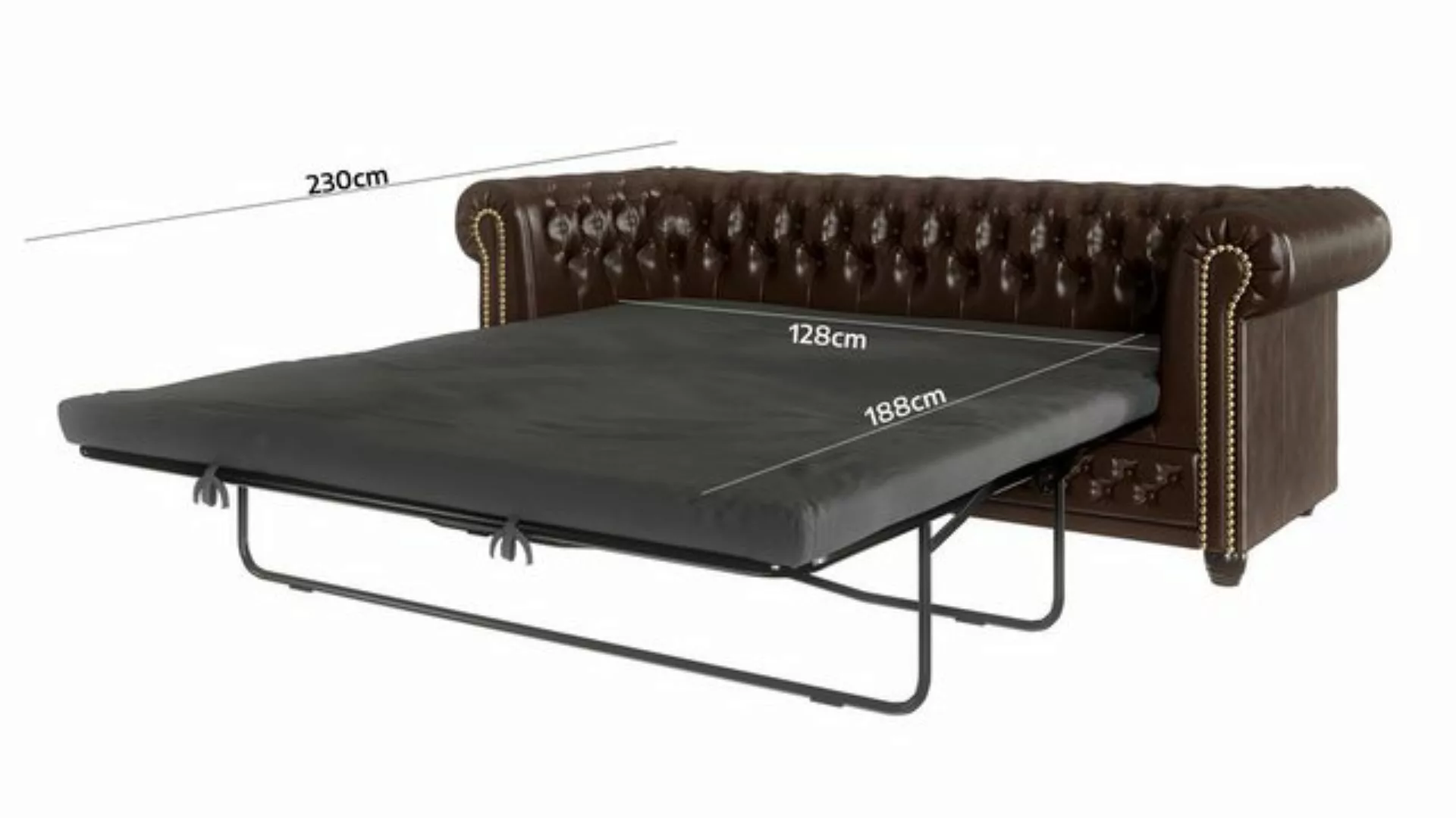 S-Style Möbel Polstergarnitur Chesterfield Jeff 3+2+1 mit Schlaffunktion au günstig online kaufen