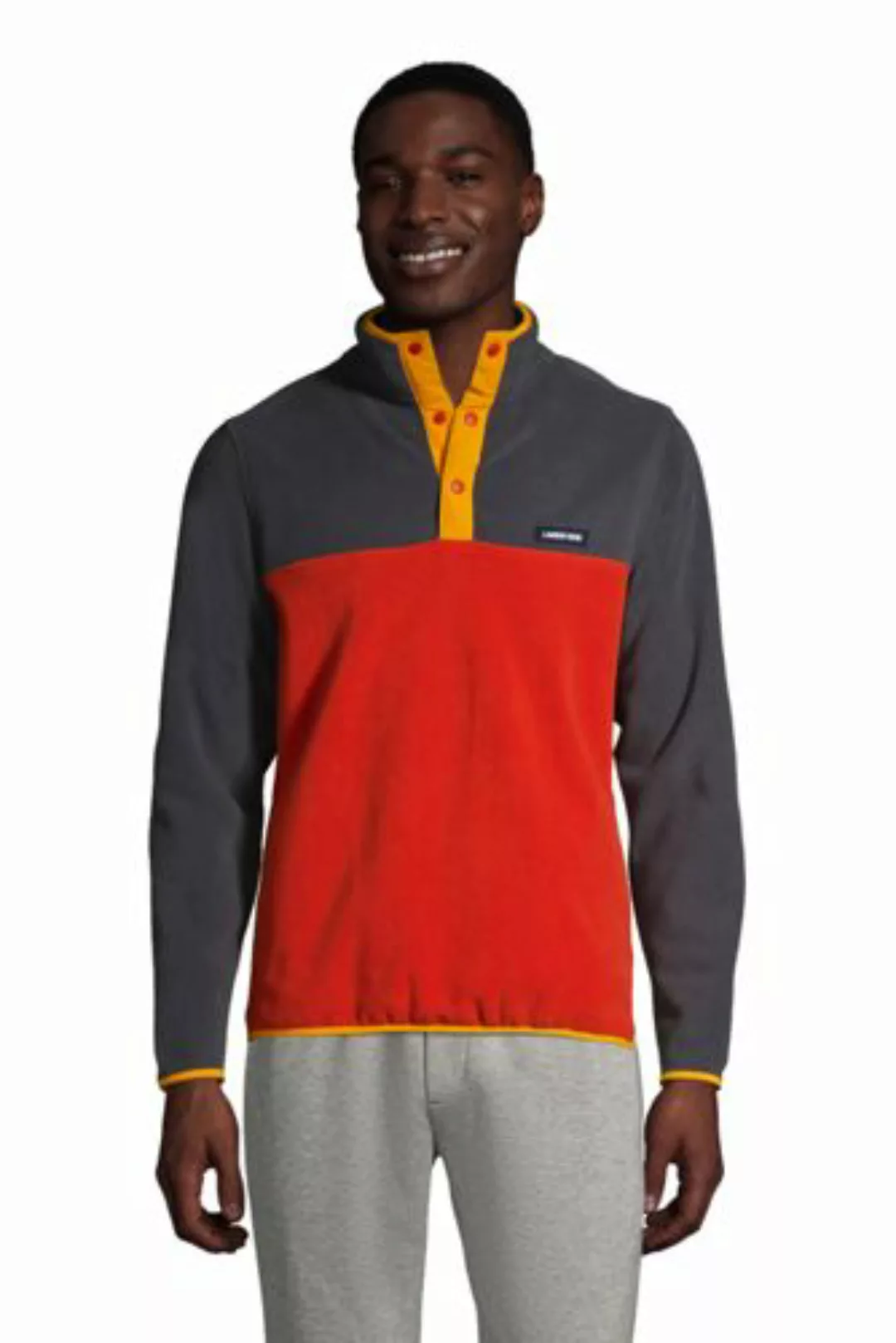 Leichter Fleece-Pullover für große Herren, Herren, Größe: M Tall, Orange, b günstig online kaufen