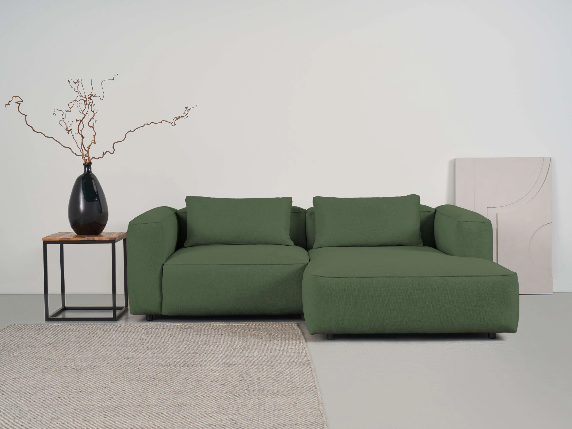 andas Ecksofa "Tvinnet", Breite 228 cm, extra tiefe Sitzfläche, kubisches S günstig online kaufen