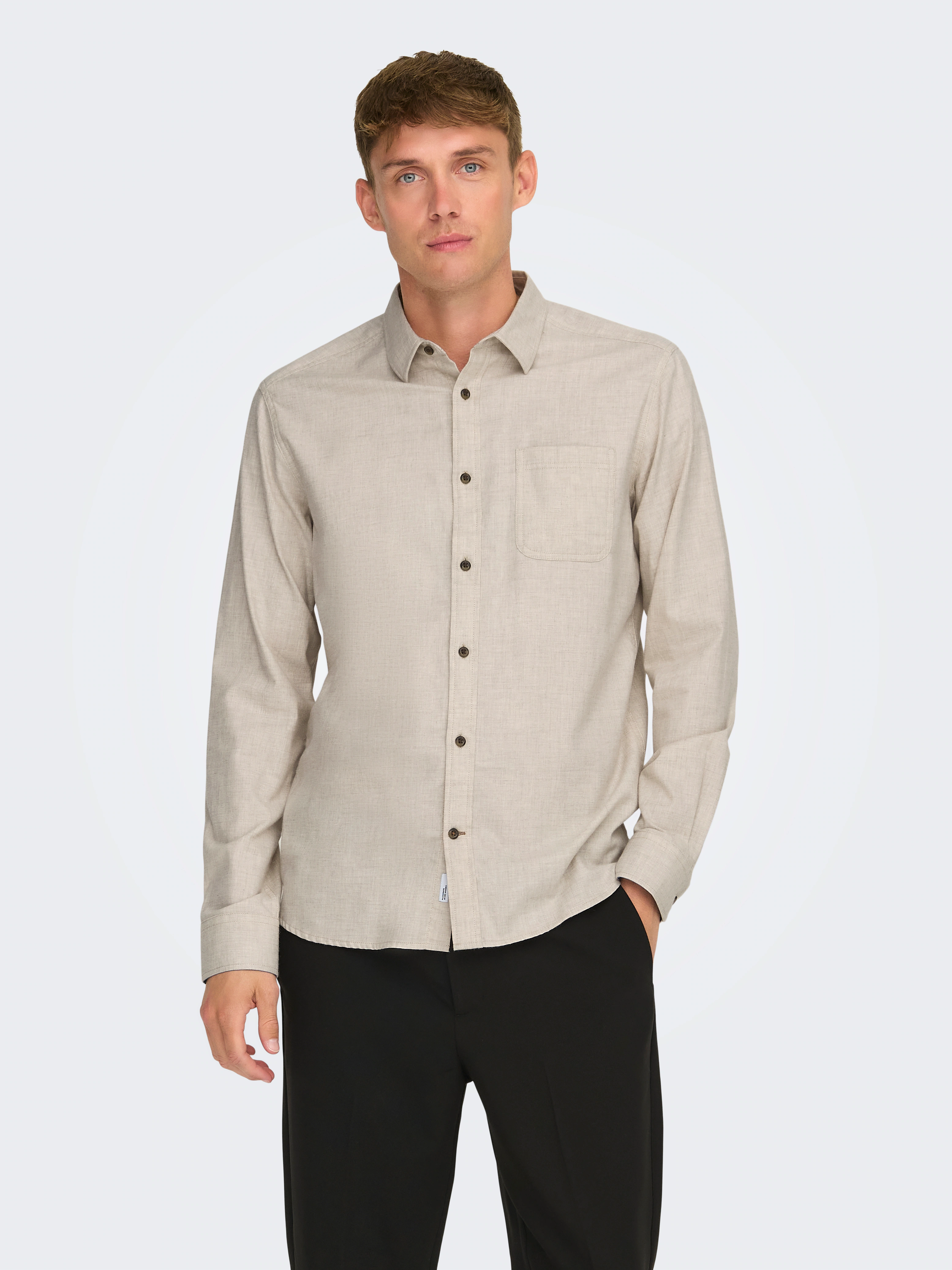 ONLY & SONS Langarmhemd "ONSROAD LIFE REG MELANGE LS SHIRT NOOS" günstig online kaufen