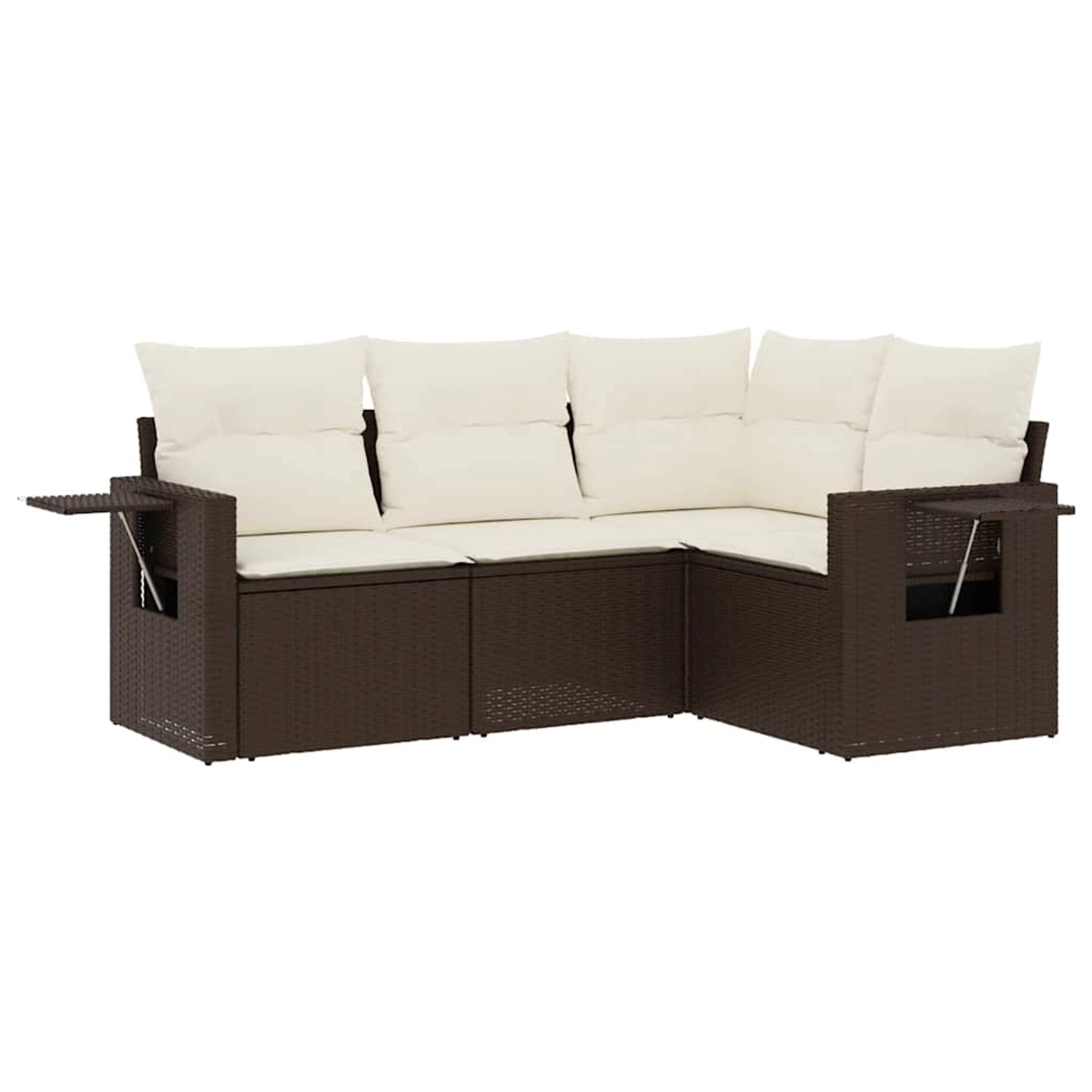 vidaXL 4-Tlg Garten-Sofagarnitur mit Kissen Braun Poly Rattan 3220112 günstig online kaufen