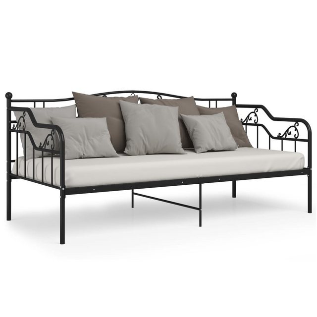 vidaXL Bettgestell Schlafsofa Bettgestell Schwarz Metall 90x200 cm Einzelbe günstig online kaufen