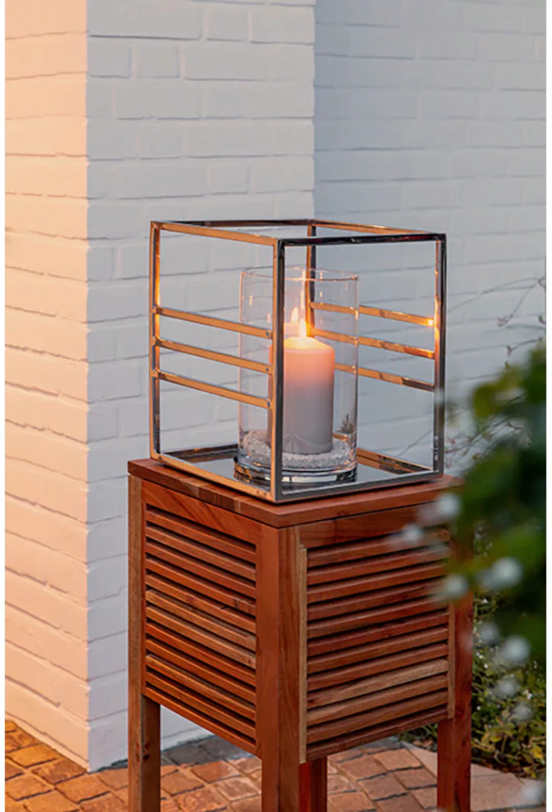 Fink Windlicht »MALIBU«, (1 St.), Kerzenhalter aus Edelstahl und Glas günstig online kaufen