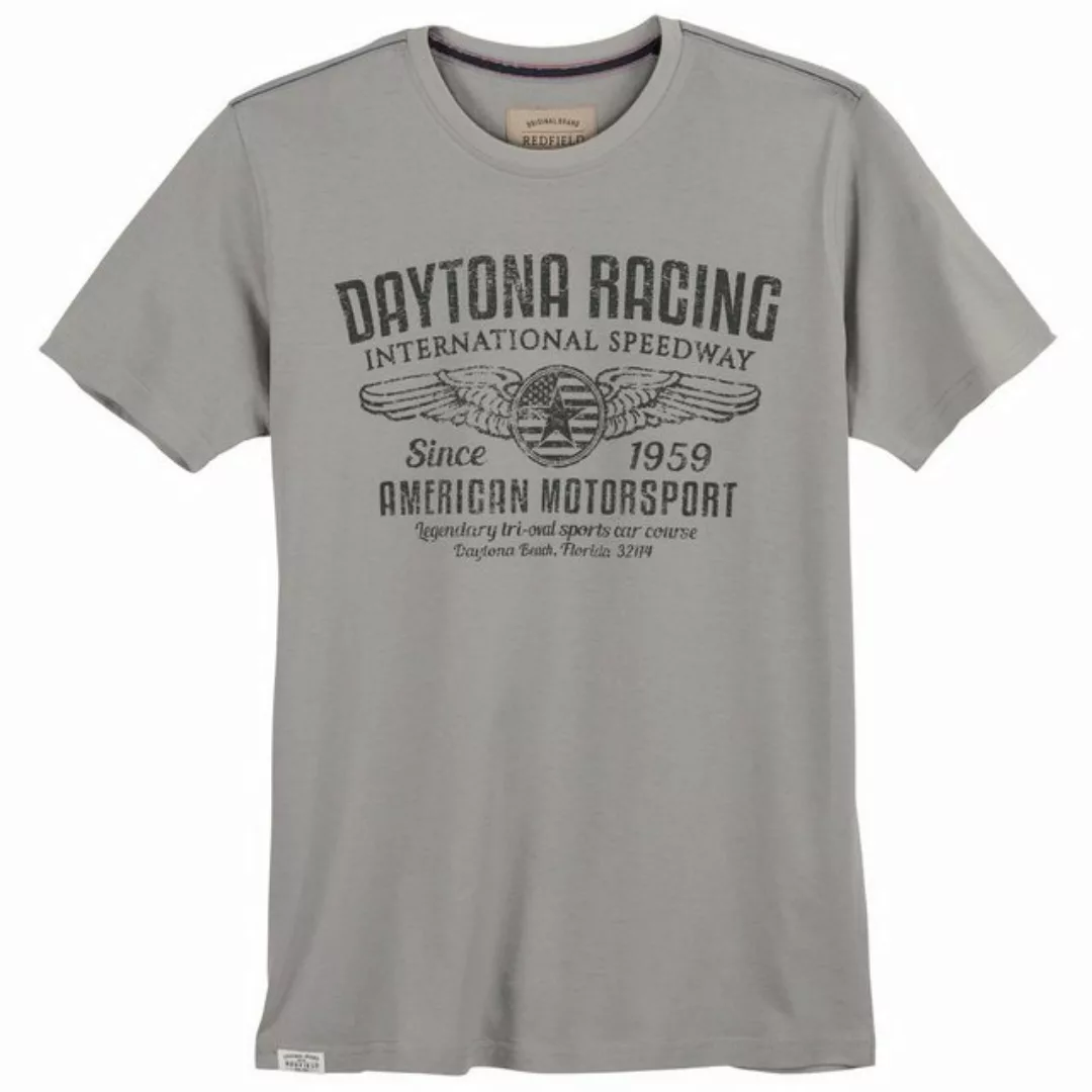 redfield Rundhalsshirt Große Größen Herren T-Shirt Daytona Racing grau Redf günstig online kaufen