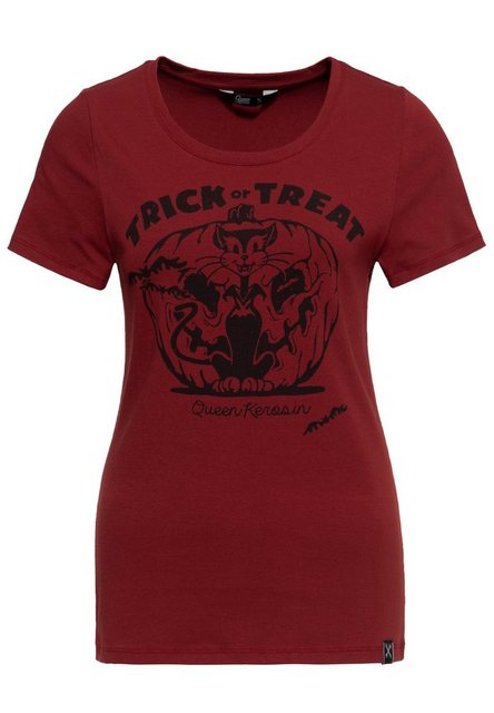 QueenKerosin Print-Shirt Trick or Treat (1-tlg) mit vintage Helloween Front günstig online kaufen