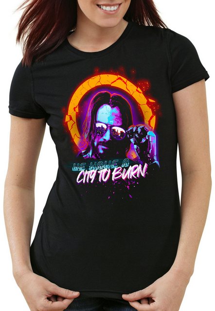 style3 T-Shirt City to Burn Silverhand cyberpunk band samurai 2077 günstig online kaufen