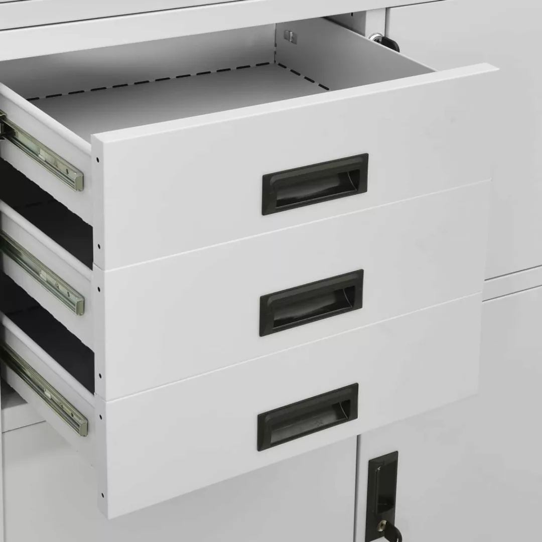Büroschrank Hellgrau 90x40x180 Cm Stahl günstig online kaufen