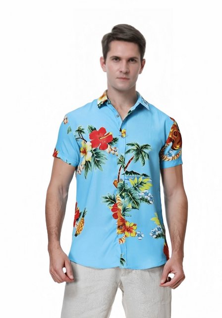 AUKUU Hawaiihemd Bedruckte Hemden für Herren, lässige kurze Ärmel, Sommerob günstig online kaufen