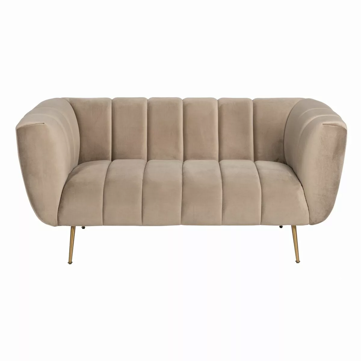 Sofa 166 X 86 X 76 Cm Synthetische Stoffe Beige Metall Samt günstig online kaufen