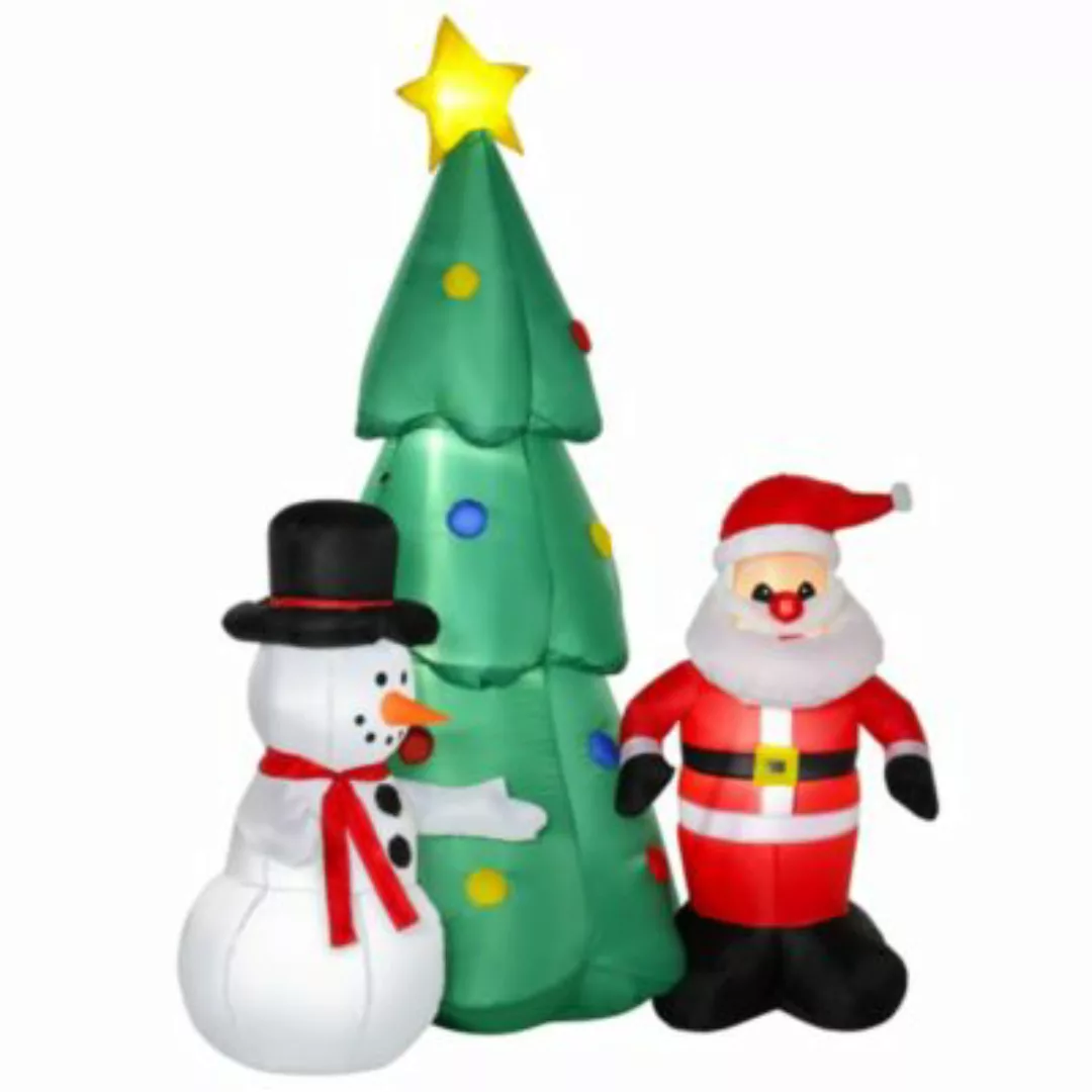 HOMCOM Aufblasbarer Weihnachtsbaum mit Schneemann und LED-Weihnachtsbeleuch günstig online kaufen