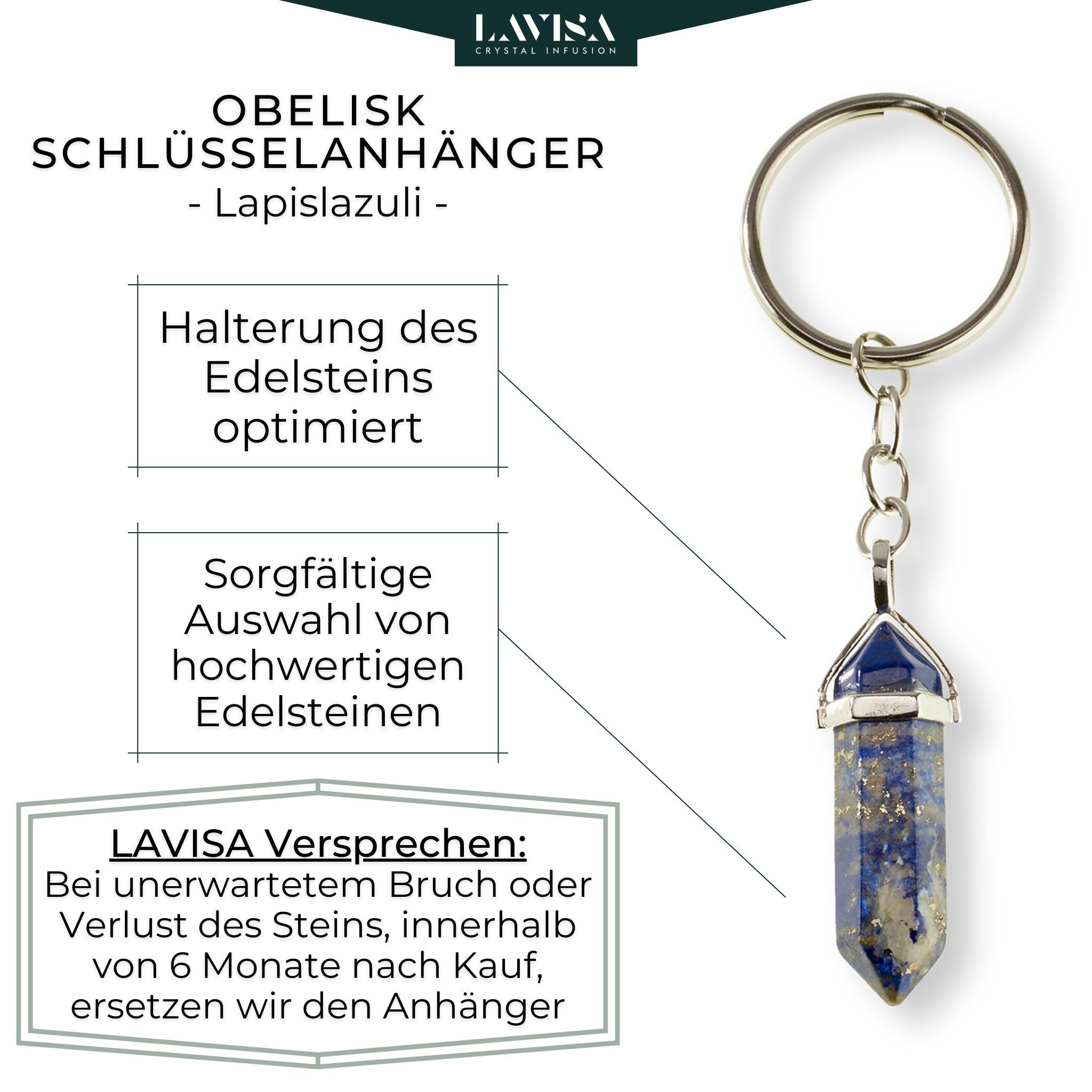LAVISA Anhänger Schlüssel Edelstein - Schlüsselanhänger günstig online kaufen