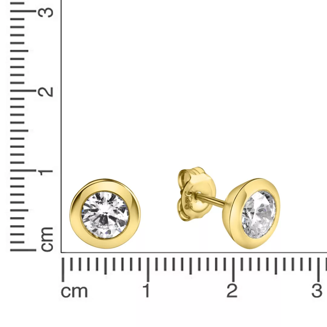 CELESTA Paar Ohrstecker »925 Silber vergoldet Zirkonia« günstig online kaufen