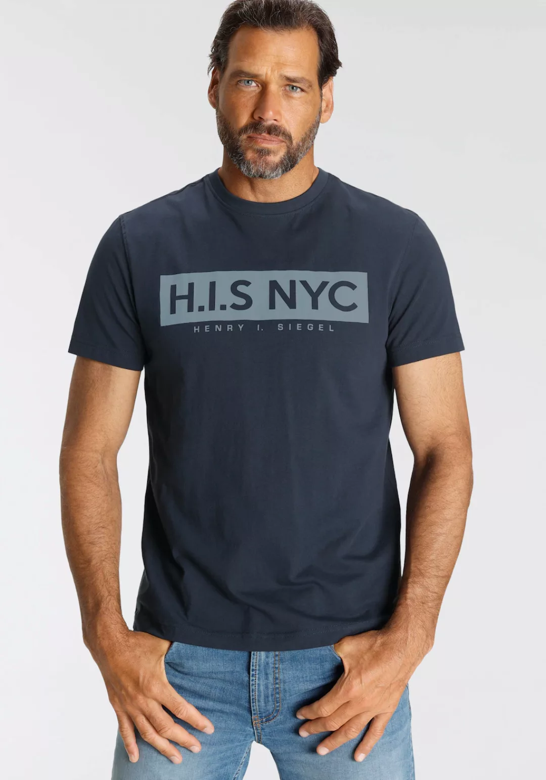 H.I.S Rundhalsshirt mit Logo-Print vorne günstig online kaufen